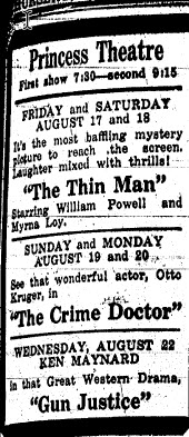 Princess Theatre - Aug 16 1934 Chelsea Standard (newer photo)